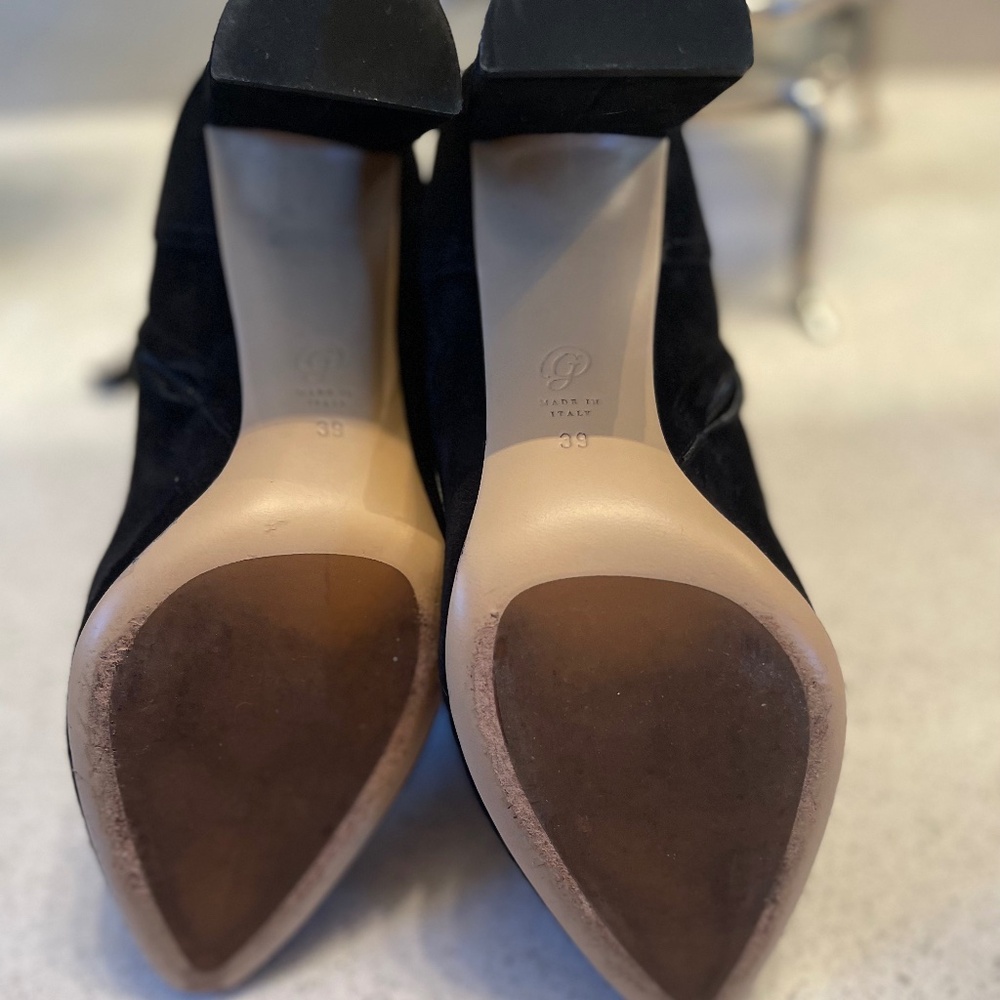 M.Gemi Annata Black Suede High Heeled Boot Lace Up Ankle Booties - Picture 10 of 15